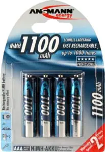 Ansmann Akku NiMH AAA Micro LR03 1100 mAh 1,2V 4er Blister 5035232