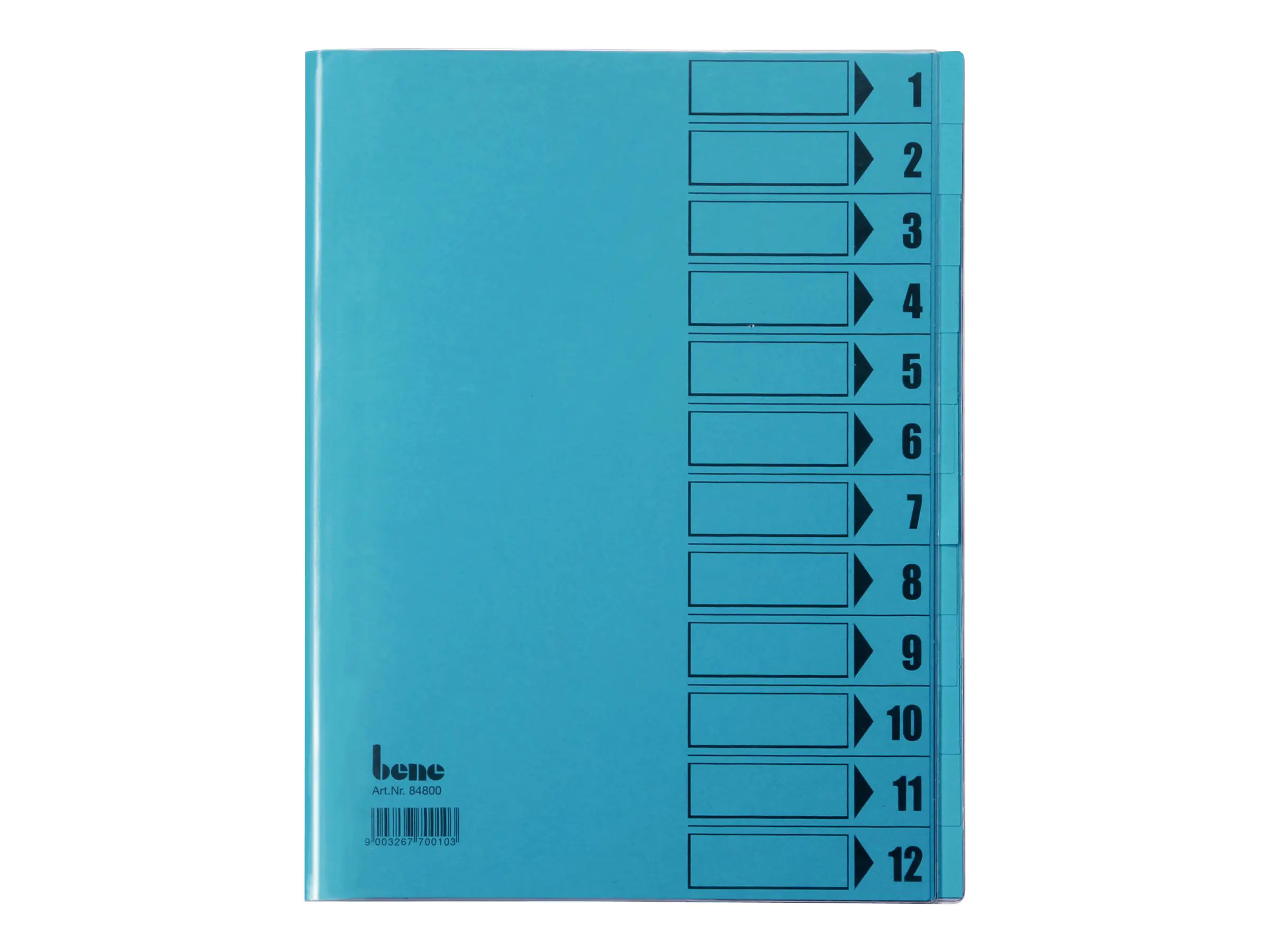 Bene Unterschriftenmappe - 12 Fächer - 12 Teile - vorgedruckt: 1-12 - für A4 (210 x 297 mm) 84800blau