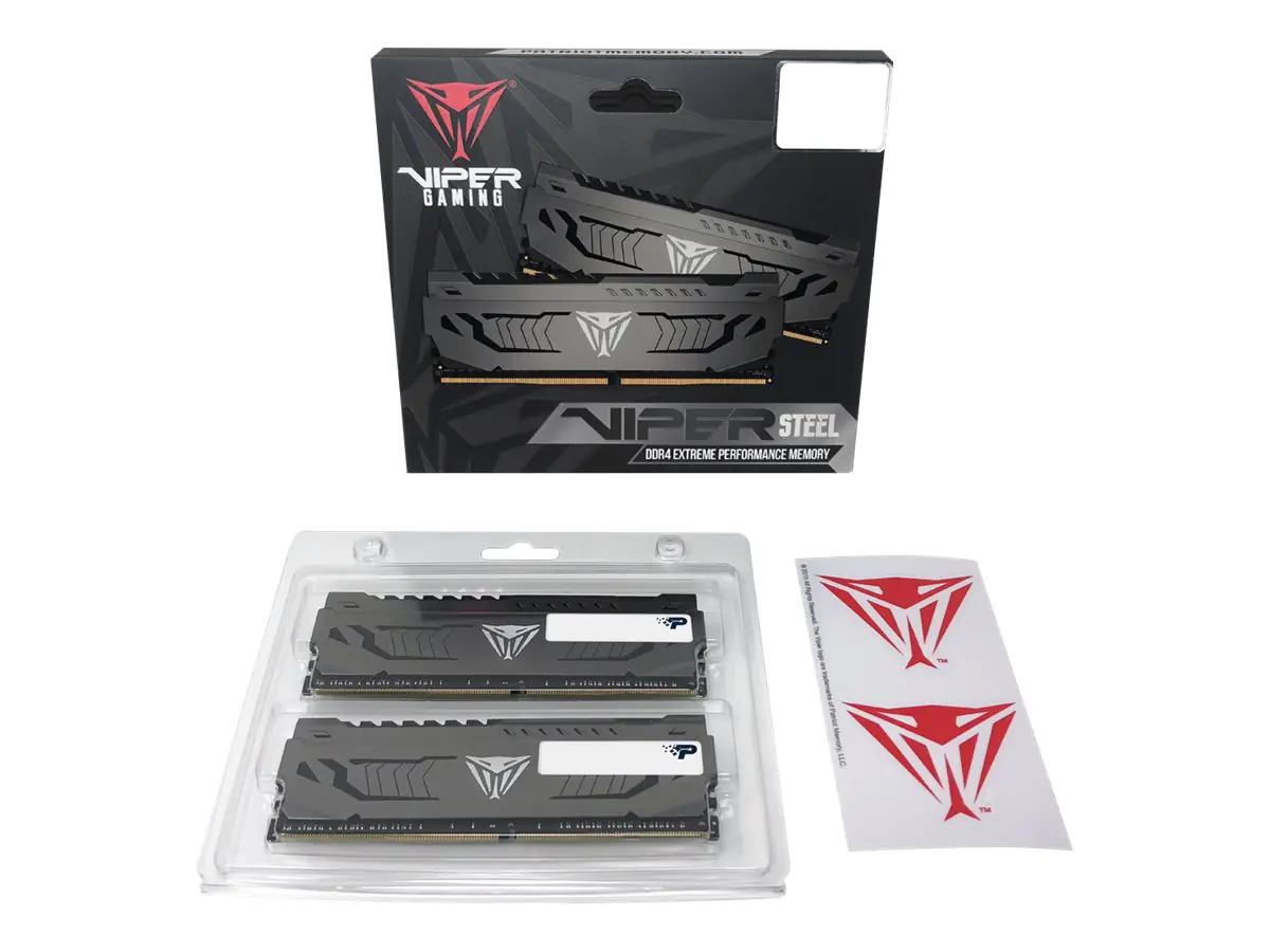 Patriot Extreme Performance Viper Steel - DDR4 - kit - 32 GB: 2 x 16 GB - DIMM 288-PIN - 3200 MHz / PC4-25600 - CL16 - 1.35 V - ungepuffert - non-ECC - gunmetal-grau