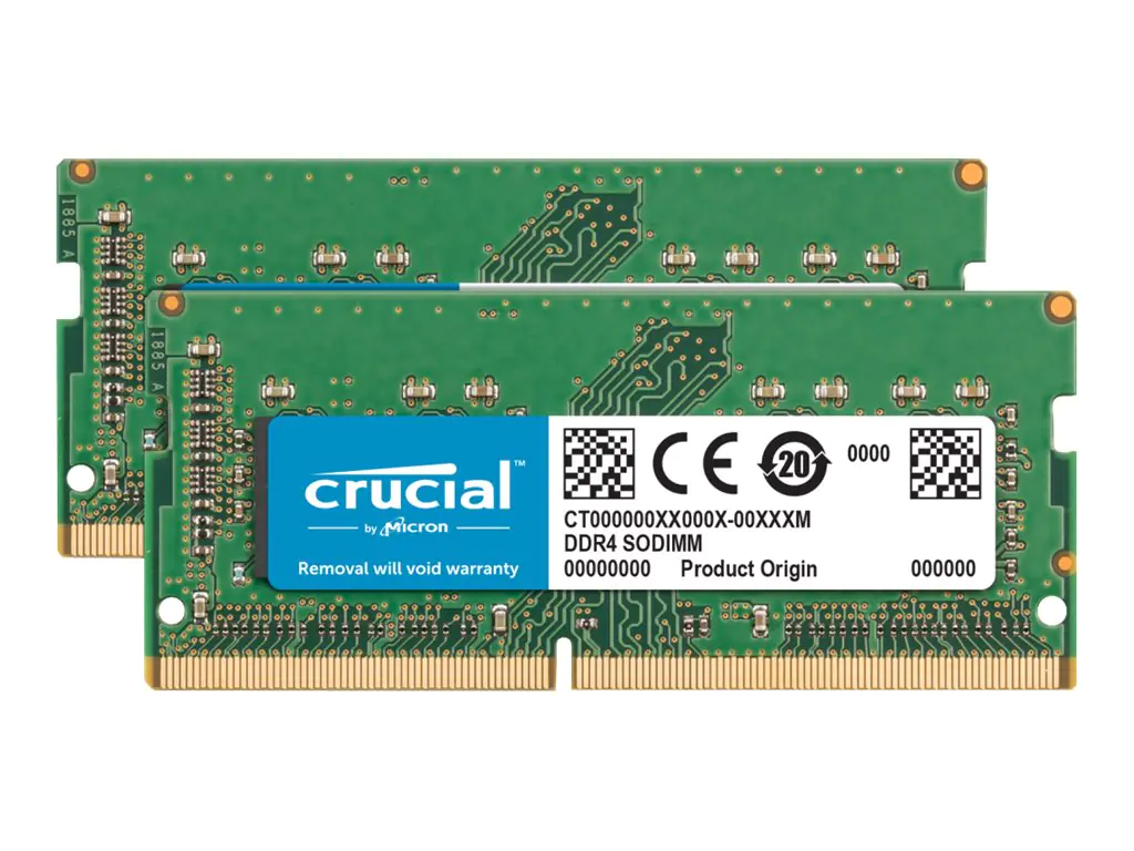 Crucial - DDR4 - kit - 64 GB: 2 x 32 GB - SO DIMM 260-PIN - 2666 MHz / PC4-21300 - CL19 - 1.2 V - ungepuffert - non-ECC - für Apple iMac (Anfang 2019); Mac mini (Ende 2018)
