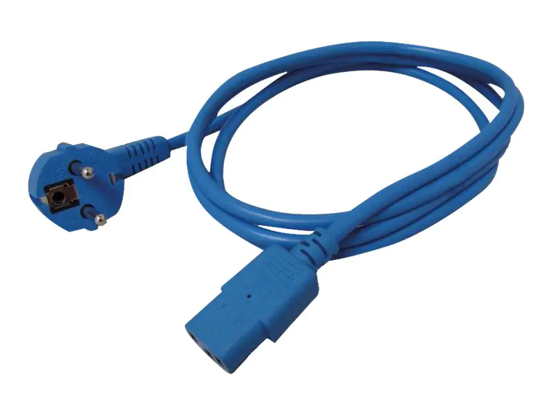 Roline - Stromkabel - CEE 7/7 (M) gewinkelt bis IEC 60320 C13 gerade - Wechselstrom 250 V - 10 A - 1.8 m - Blau - Deutschland