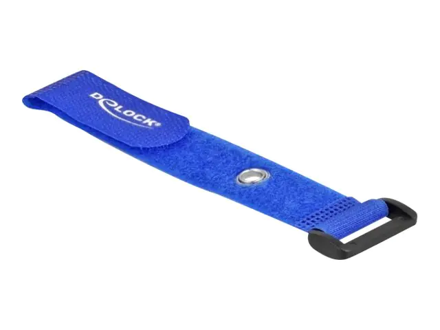 Delock - Klettverschluss-Cinchkabelbinder - 19 cm - Blau (Packung mit 5)