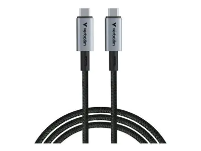 Verbatim - USB-Kabel - 24 pin USB-C (M) zu 24 pin USB-C (M) - USB4 - 1.2 m - Charge and Sync, bis zu 40 Gbps Datentransferrate, unterstützt bis zu 240 W Spannungsversorgung, unterstützt Power Delivery 3,1