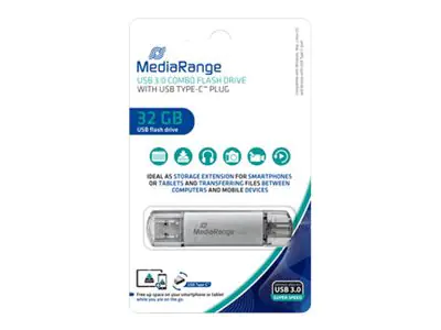 MediaRange MR936 - USB-Flash-Laufwerk - 32 GB - USB 3.1 / USB-C - Silber MediaRange MR936 - USB-Flash-Laufwerk - 32 GB - USB 3.1 / USB-C - Silber