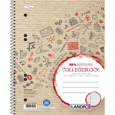 Landre Collegeblock 100050114 DIN A5 mit Rand 80Blatt kariert Landre Collegeblock 100050114 DIN A5 mit Rand 80Blatt kariert