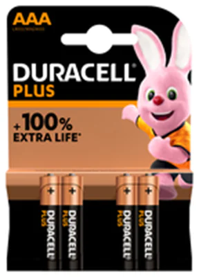 Duracell Alkaline Plus AAA batterij 4 pack - Batterie Duracell Alkaline Plus AAA batterij 4 pack - Batterie