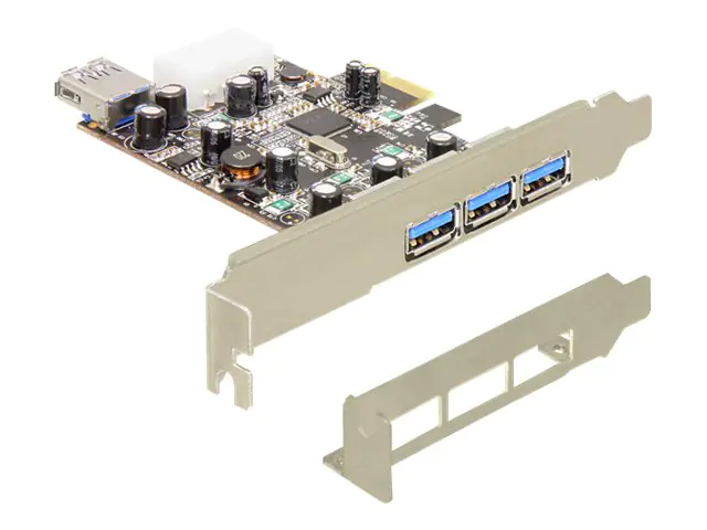 Delock PCI Express Card > 3 x extern + 1 x intern 89281