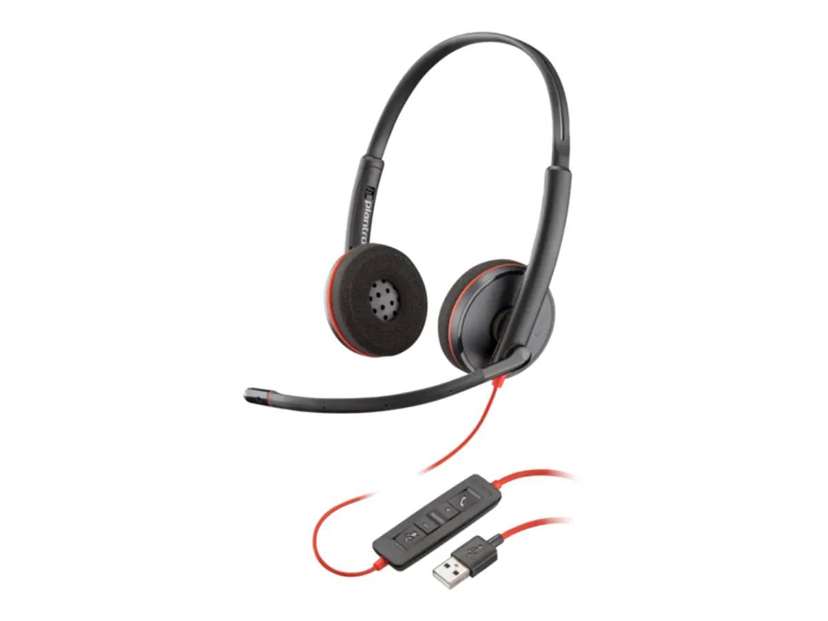 Poly Blackwire C3220 UC - Blackwire 3200 Series - Headset - On-Ear - kabelgebunden - USB-A - Schwarz - Zertifiziert für Skype für Unternehmen, Cisco Jabber Certified, Avaya Certified