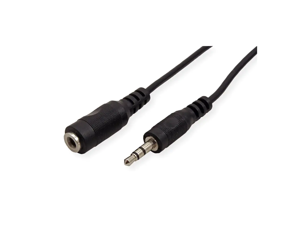 Secomp VALUE - Audioverlängerungskabel - Stereo Mini-Klinkenstecker männlich zu Stereo Mini-Klinkenstecker weiblich - 5 m - abgeschirmt - Schwarz