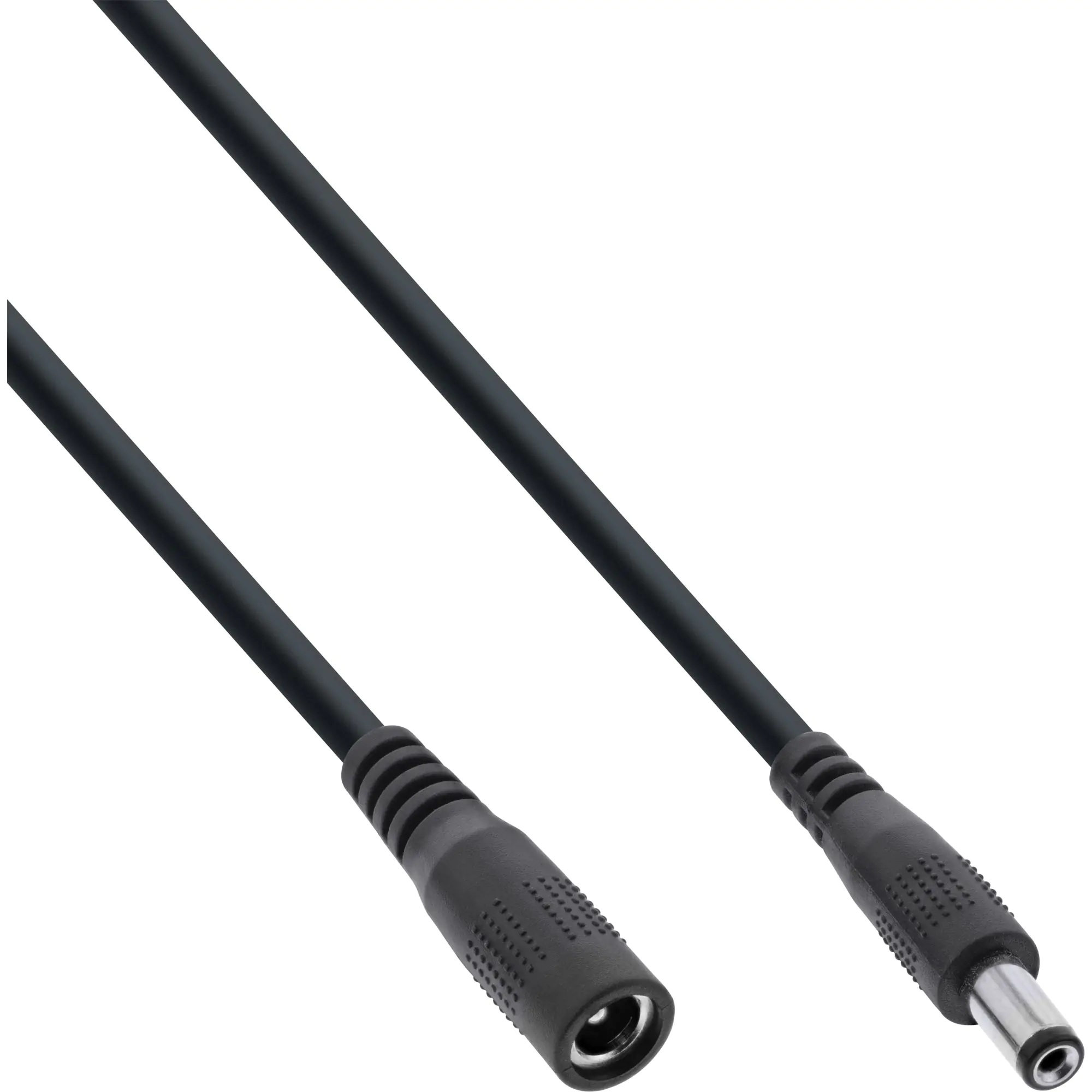 InLine - Spannungsversorgungs-Verlängerungskabel - Gleichstromstecker 5,5 mm (W) zu Gleichstromstecker 2,1 mm (M) - 12 - 24 V - 5 m - Schwarz