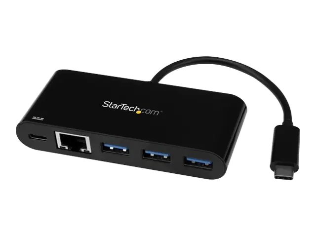 StarTech USB-C auf Ethernet Adapter mit 3 Port USB 3.0 Hub und Stromversorgung - USB-C GbE Adapter mit USB Hub und 3 USB A Ports - Netzwerkadapter - USB-C - Gigabit Ethernet - Schwarz StarTech USB-C auf Ethernet Adapter mit 3 Port USB 3.0 Hub und Stromversorgung - USB-C GbE Adapter mit USB Hub und 3 USB A Ports - Netzwerkadapter - USB-C - Gigabit Ethernet - Schwarz