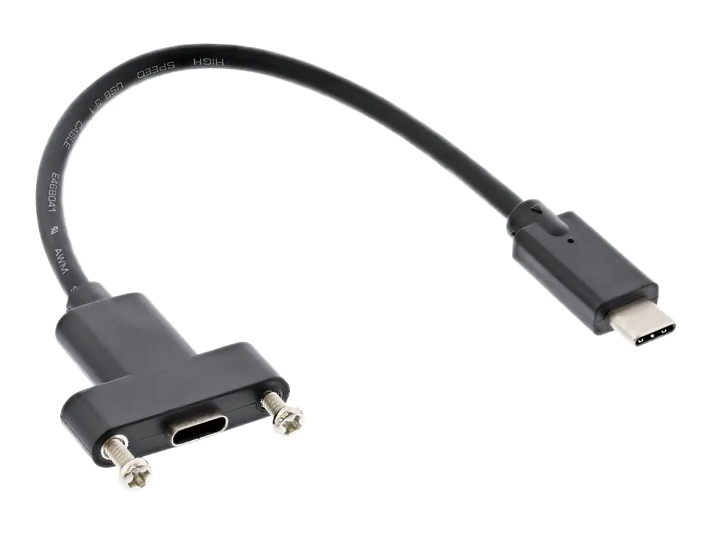 InLine - USB-Verlängerungskabel - USB-C (M) bis USB-C (W) - USB 3.1 Gen 1 - 20 cm - Schwarz