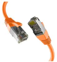 EFB-Elektronik - Patch-Kabel - RJ-45 (M) zu RJ-45 (M) - 5 m - 6.2 mm - S/FTP, PiMF - CAT 8.1 - geschirmt, halogenfrei, geformt, verseilt, Knickschutzmanschette, 40 Gigabit Ethernet, Steckerbelegung 1:1 - orange