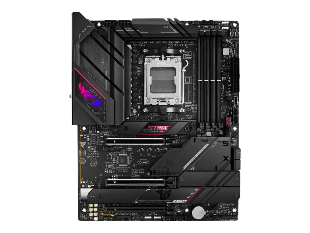 ASUS ROG Strix B650E-E Gaming WiFi - Motherboard - ATX - Socket AM5 - AMD B650 Chipsatz - USB-C 3.2 Gen 2x2, USB-C 3.2 Gen2, USB 3.2 Gen 2, USB 3.2 Gen 1 - 2.5 Gigabit LAN, Wi-Fi 6, Bluetooth - Onboard-Grafik (CPU erforderlich) 90MB1BB0-M0EAY0