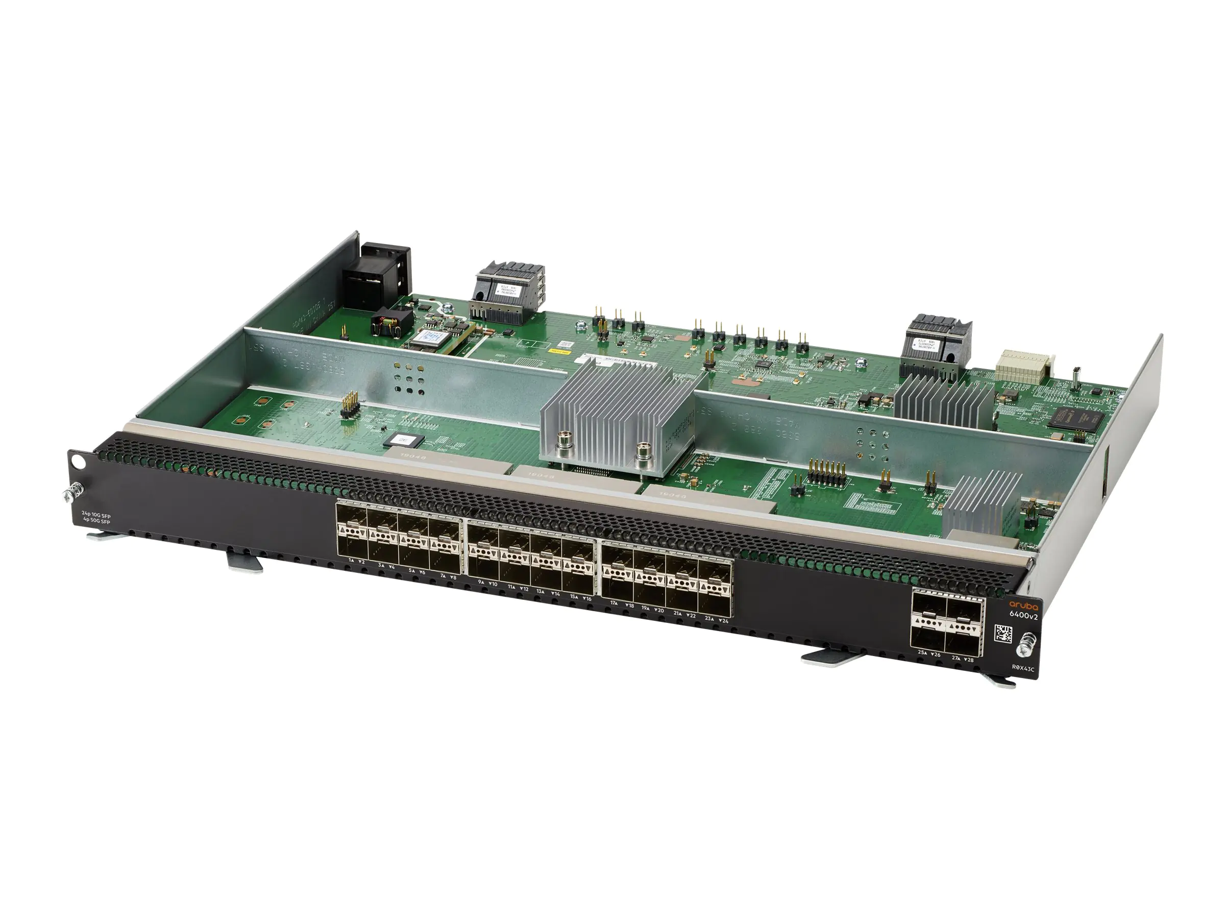 HPE Aruba 6400 24-port SFP+ and 4-port SFP56 v2 Module - Switch - L3 - 24 x 100/1000/10 Gigabit SFP+ + 4 x 50 Gigabit Ethernet SFP56 - an Rack montierbar