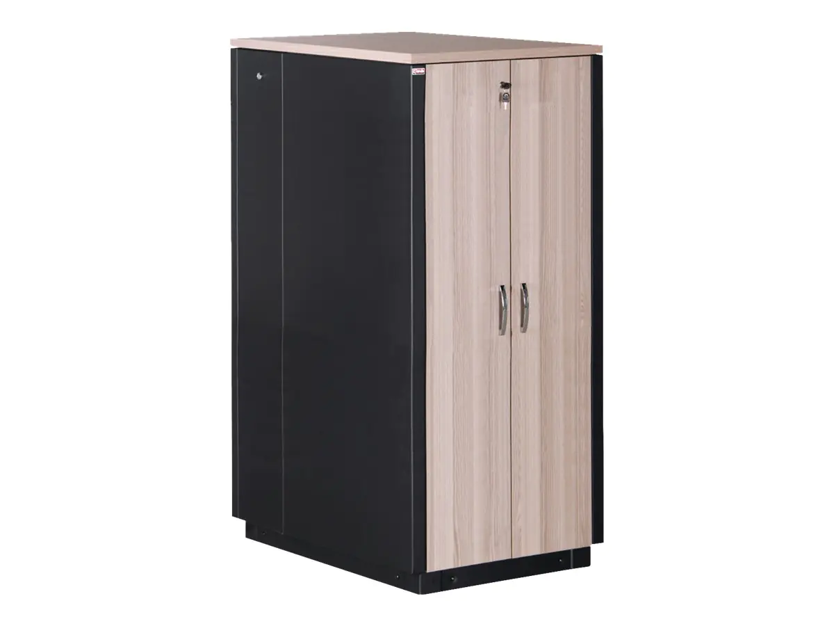 Digitus SOUNDproof DN-19 17U-SO-M - Schrank Netzwerkschrank - Schwarz, Ahorn, RAL 9005 - 17U