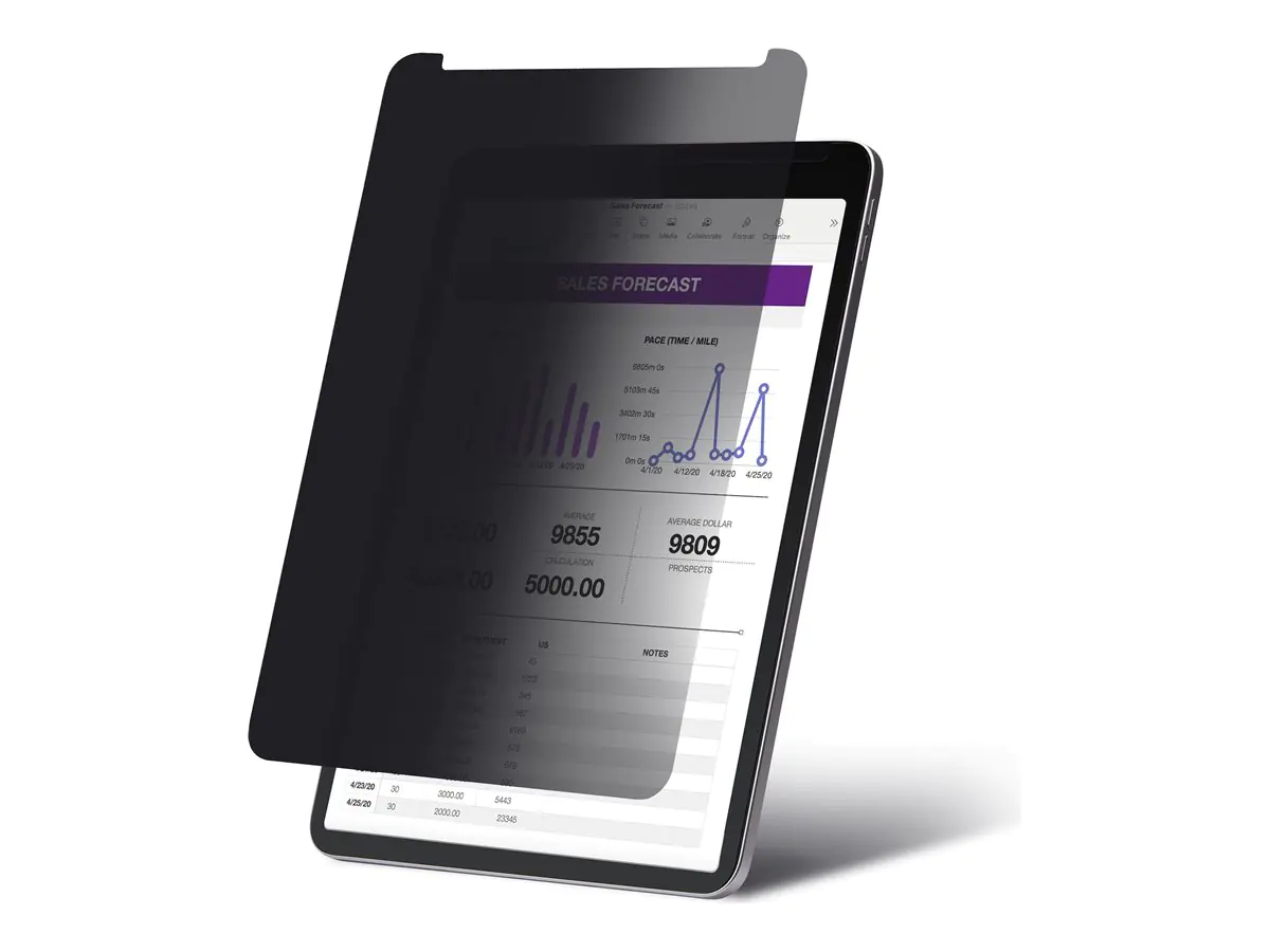 StarTech - Bildschirmschutz für Tablet - für Hoch- und Querformat, mit Touch-Funktion, +/-30° Blickwinkel, blockt bis zu 51 % blaues Licht, matt - mit Sichtschutzfilter - 4-Wege - 12.9" - Schwarz - für Apple 12.9-inch iPad Pro (3. Generation, 4. Gene