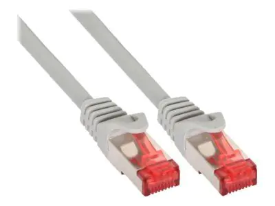 InLine - Patch-Kabel - RJ-45 (M) zu RJ-45 (M) - 2 m - SSTP-Kabel - CAT 6 - halogenfrei, geformt - Grau