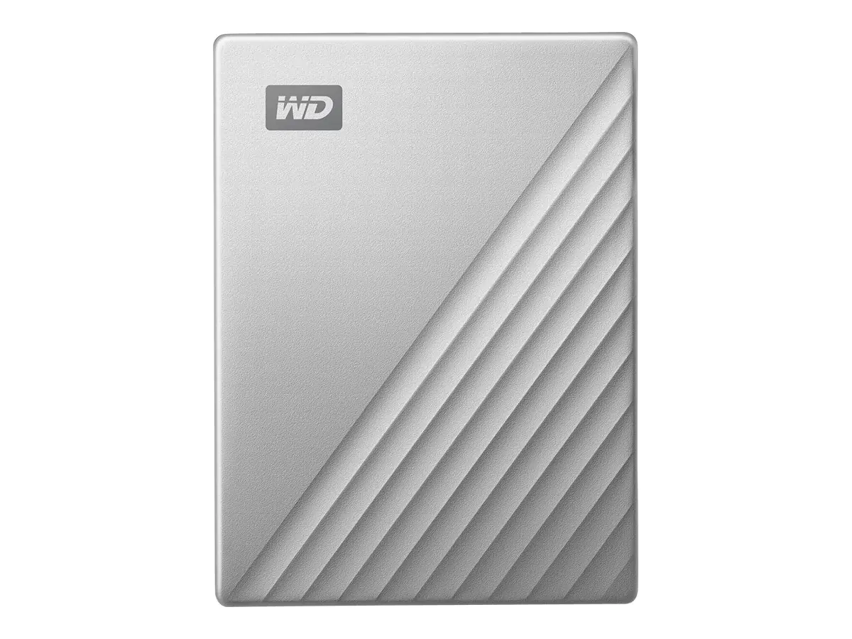 WD My Passport Ultra for Mac WDBPMV0040BSL - Festplatte - verschlüsselt - 4 TB - extern (tragbar) - USB 3.0 (USB-C Steckverbinder) - 256-Bit-AES - Silber