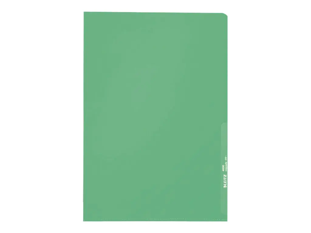 Leitz Sichthülle Standard DIN A4 0,13mm oben, rechts offen dokumentenecht Polypropylenfolie grün genarbt 100 St./Pack.