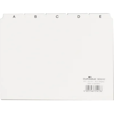 DURABLE Leitregister 365002 DIN A5 quer A-Z Kunststoff weiß DURABLE Leitregister 365002 DIN A5 quer A-Z Kunststoff weiß