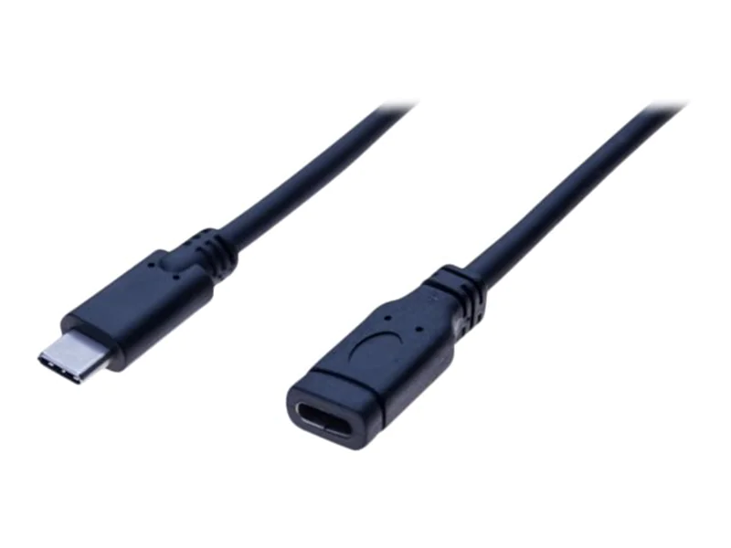 exertis Connect - USB-Verlängerungskabel - 24 pin USB-C (M) zu 24 pin USB-C (W) - USB 3.1 Gen 2 - 1 m - Schwarz