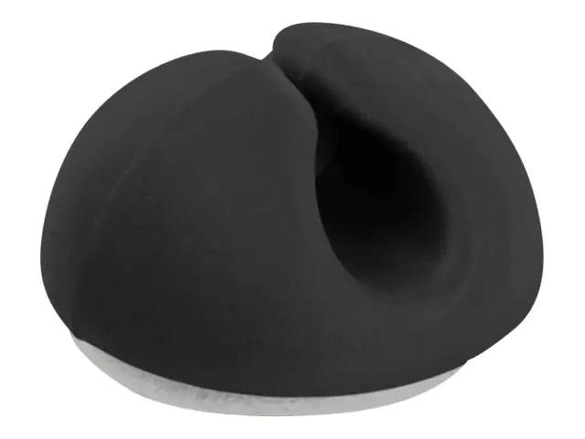 Delock - Kabelhalter - Tisch montierbar, Oberfläche montierbar, geeignet für Wandmontage - Schwarz (Packung mit 10)