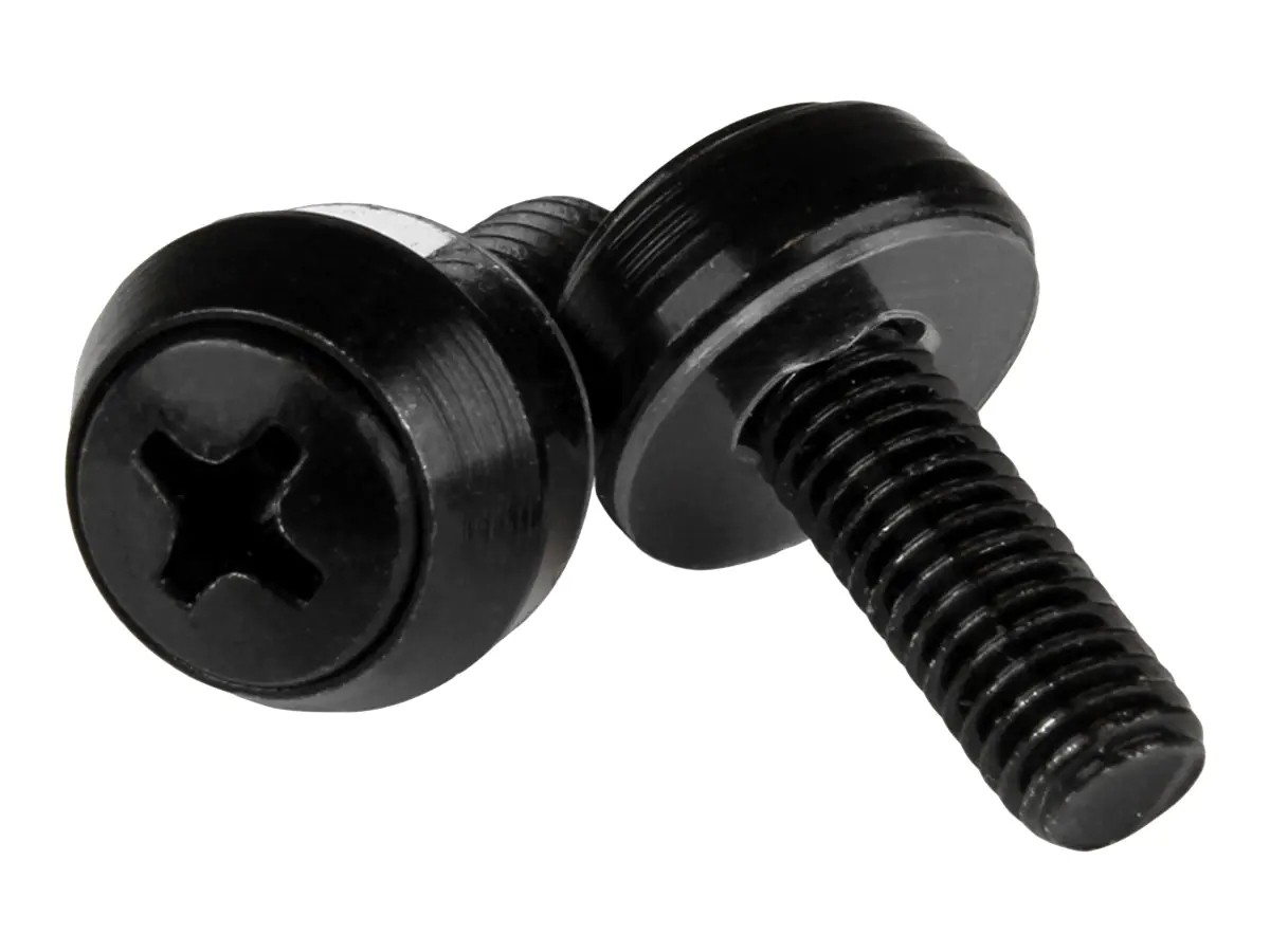 StarTech.com Startech M6 x 12mm - Montageschrauben - 50er Pack - M6 Schrauben für Server Rack und Serverschrank - Schrauben-Kit - Schwarz (Packung mit 50) CABSCREWSM6B