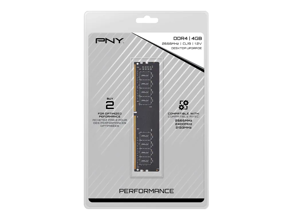 PNY - DDR4 - Modul - 4 GB - DIMM 288-PIN - 2666 MHz / PC4-21300 - CL19 - 1.2 V - ungepuffert - non-ECC