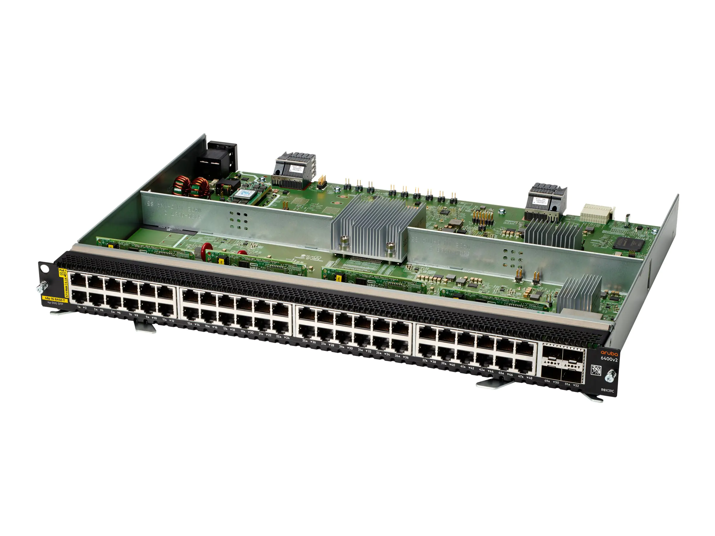 HPE Aruba 6400 48-port 1GbE Class 4 PoE and 4-port SFP56 v2 Module - Switch - L3 - 48 x 10/100/1000 (PoE) + 4 x 50 Gigabit Ethernet SFP56 - an Rack montierbar - PoE - für P/N: R0X27C, R0X38C, R0X39C, R0X40C, R0X41C, R0X42C, R0X43C