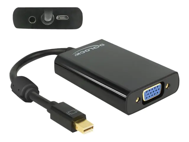 Delock Adapter mini Displayport 1.1 male > VGA female + Audio + Power - Videokonverter - DisplayPort - VGA - Schwarz, weiß - retail
