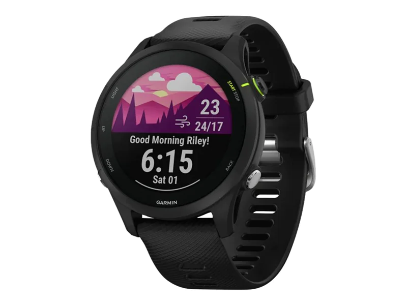 Garmin Forerunner 255 Music - 46 mm - Sportuhr mit Riemen - Silikon - Handgelenkgröße: 130-205 mm - Anzeige 3.3 cm (1.3") - 4 GB - Bluetooth, Wi-Fi, ANT+ - 49 g - Schwarz