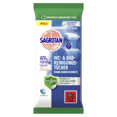Sagrotan Reinigungstuch Ozeanfrische 60 St./Pack. Sagrotan Reinigungstuch Ozeanfrische 60 St./Pack.
