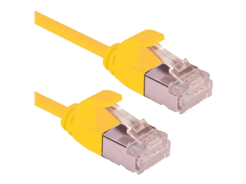 Roline Green - Patch-Kabel - RJ-45 (M) zu RJ-45 (M) - 30 cm - U/FTP - CAT 6a - halogenfrei, geformt, ohne Haken, verseilt, 10 Gigabit ethernet - Gelb, Pantone 135C