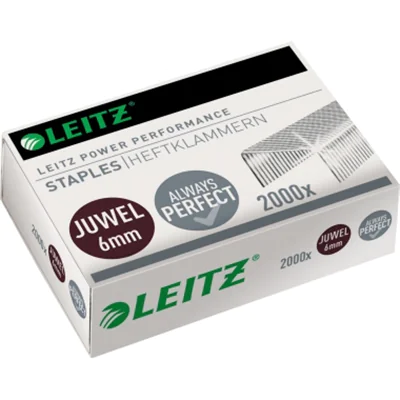 Esselte Leitz JUWEL, Klammerpack, 6 mm, 2000 Heftklammern, Galvanisiertes Stahl, Silber, 30 Blätter 56420000