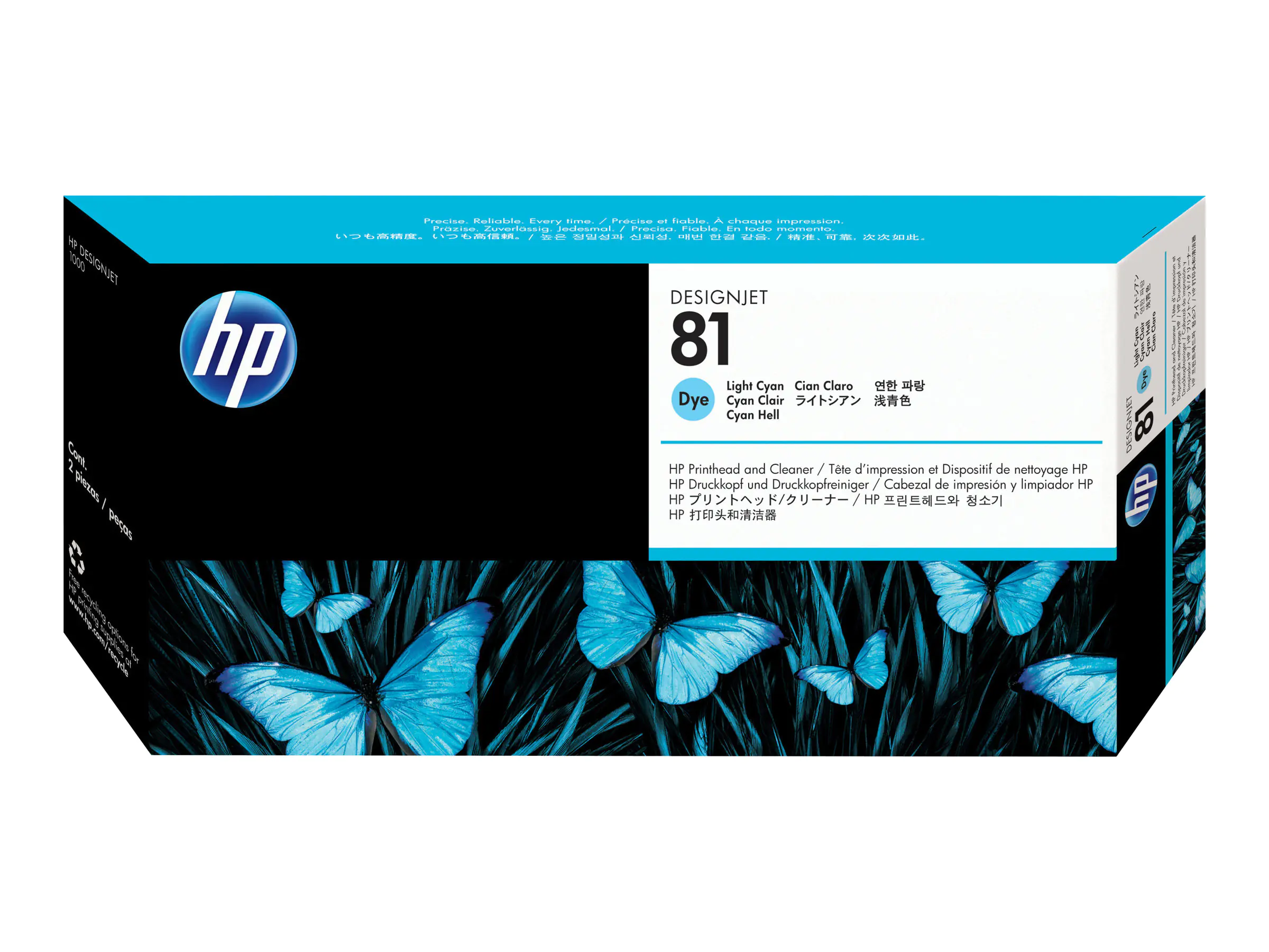 HP 81 - 13 ml - hell Cyan - Druckkopf mit Reiniger C4954A