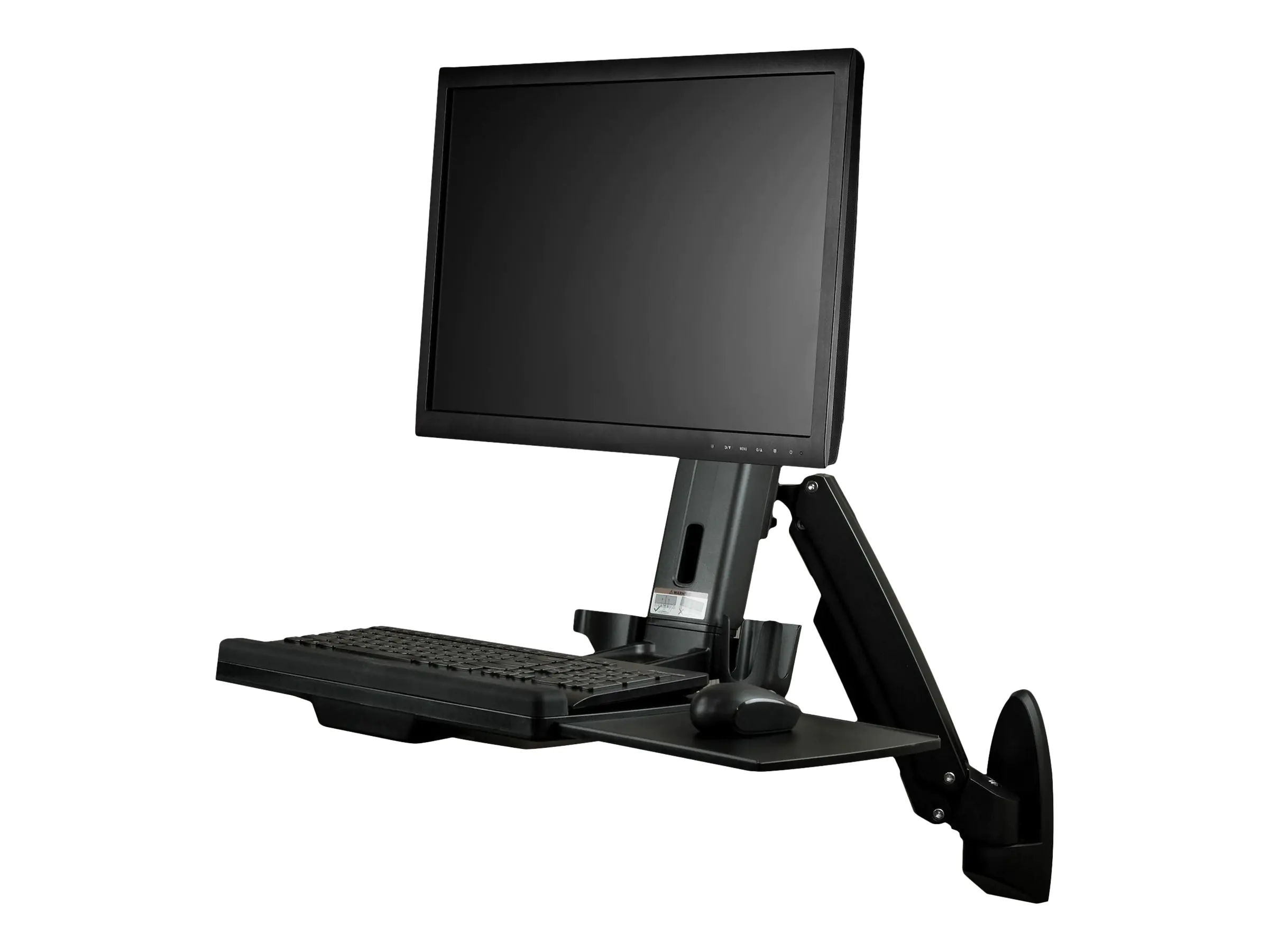 StarTech Wandmontage Sitz-/ Steh Workstation - 1 Monitor bis zu 24" - VESA - Höhenverstellbarer Ergonomischer Schreibtisch - Befestigungskit (Wandplatte, Spalte, Tastatur-Tablett, Monitorarm) - für Monitor - Kunststoff, Aluminium, Stahl - Schwarz - Bildsc StarTech Wandmontage Sitz-/ Steh Workstation - 1 Monitor bis zu 24" - VESA - Höhenverstellbarer Ergonomischer Schreibtisch - Befestigungskit (Wandplatte, Spalte, Tastatur-Tablett, Monitorarm) - für Monitor - Kunststoff, Aluminium, Stahl - Schwarz - Bildsc