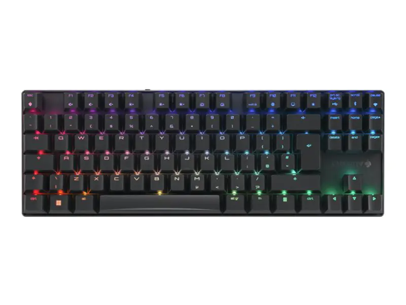 CHERRY MX 8.2 TKL - Tastatur - Hintergrundbeleuchtung - kabellos - 2.4 GHz, Bluetooth 5.2, kabelgebunden - Französisch - Tastenschalter: CHERRY MX Red - Schwarz