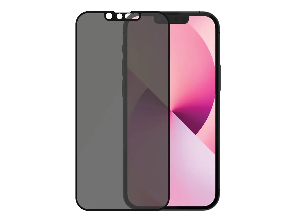 PanzerGlass - Bildschirmschutz für Handy - Glas - mit Sichtschutzfilter - Rahmenfarbe schwarz - für Apple iPhone 13 mini
