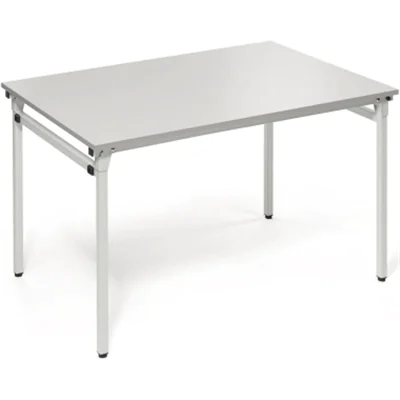 Klapptisch 4-Fuß 1.200x800mm Gestell alusilber Platte lichtgrau