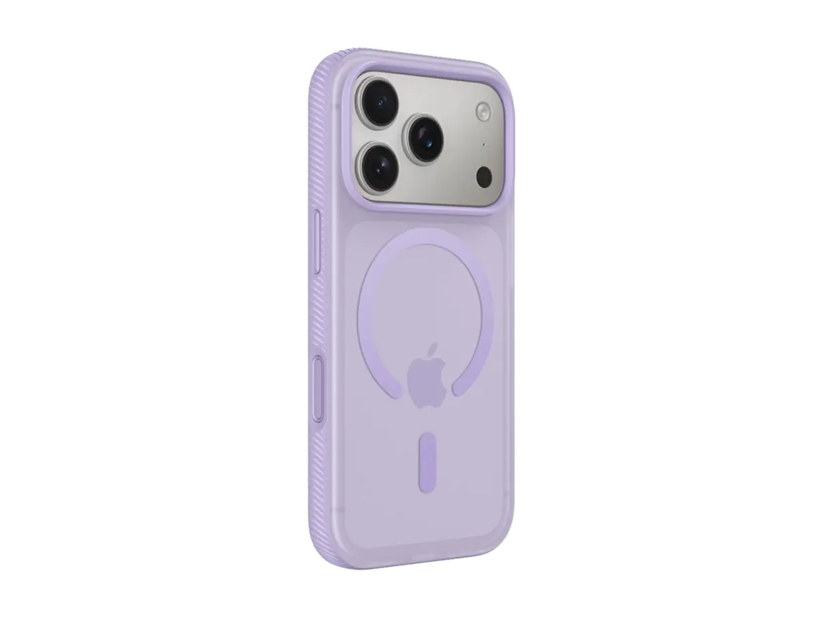 Belkin SheerForce Grip Series - Hintere Abdeckung für Mobiltelefon - MagSafe-Kompatibilität - aus recycelten Materialien hergestellt - Lavendel - für Apple iPhone 17 Pro