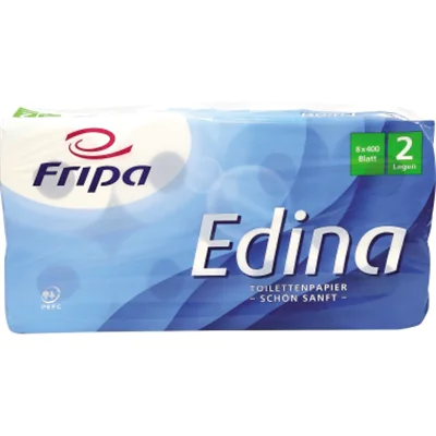 Fripa Toilettenpapier Edina 1010809 2lg. 400Bl. Zellstoff 8 St./Pack. Fripa Toilettenpapier Edina 1010809 2lg. 400Bl. Zellstoff 8 St./Pack.
