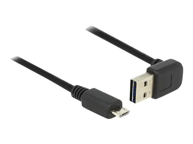 Delock EASY-USB - USB-Kabel - USB (M) zu Micro-USB Typ B (M) - USB 2.0 - 1 m - 90° Stecker - Schwarz