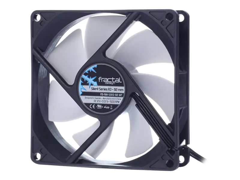 Fractal Design Silent Series R3 - Gehäuselüfter - 92 mm - Schwarz, weiß