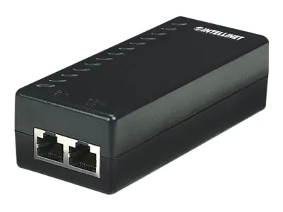 Intellinet Power over Ethernet (PoE) Injector, 1 Port, 48 V DC, IEEE 802.3af Compliant - Power Injector - Wechselstrom 100-240 V - 15.4 Watt - Ausgangsanschlüsse: 1 - Silber