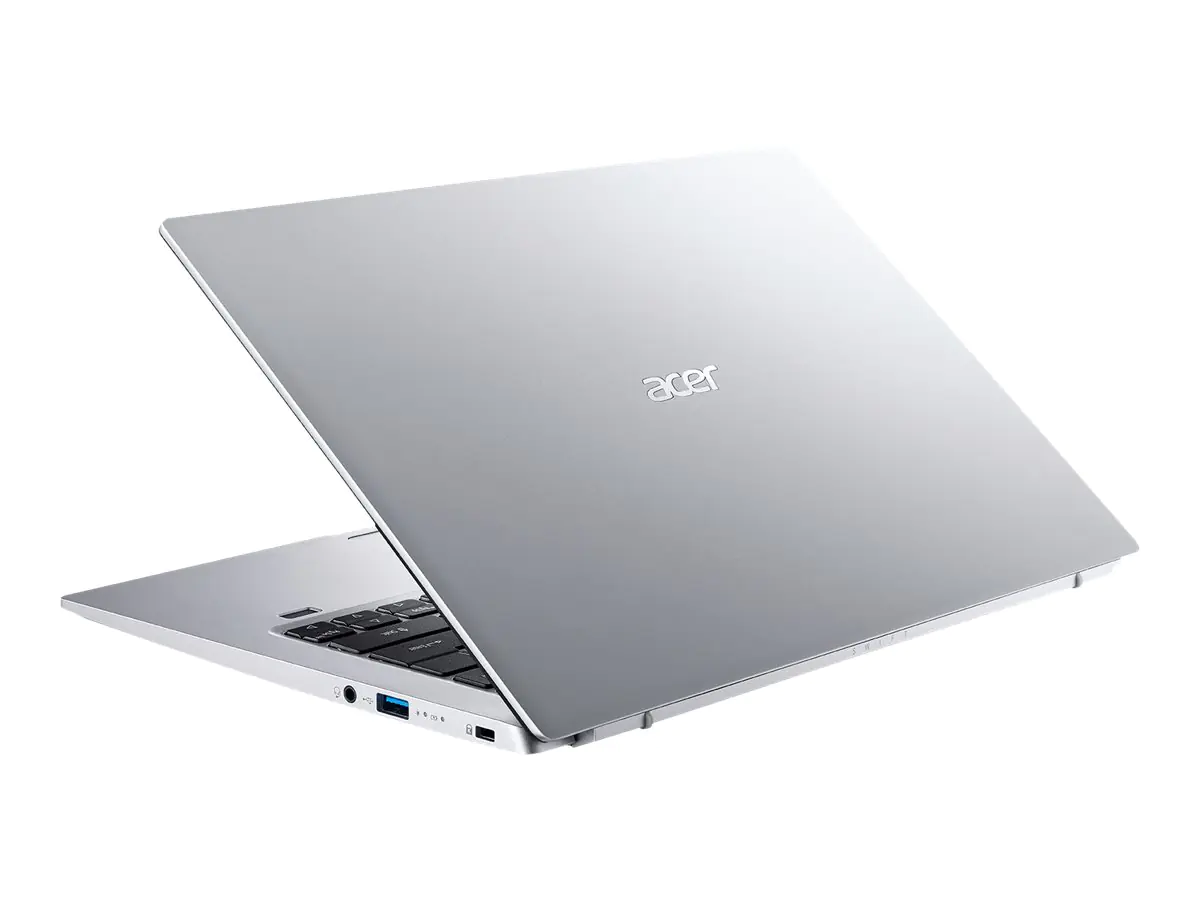 Acer Swift 1 SF114-34 - Intel Celeron N5100 / 1.1 GHz - Win 11 Home in S mode - UHD Graphics - 4 GB RAM - 128 GB eMMC - 35.6 cm (14") IPS 1920 x 1080 (Full HD) - Wi-Fi 6 - Reines Silber - kbd: Deutsch