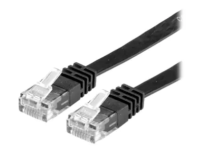 VALUE - Patch-Kabel - RJ-45 (M) bis RJ-45 (M) - 50 cm - UTP - CAT 6a - halogenfrei, geformt, verseilt, flach - Schwarz