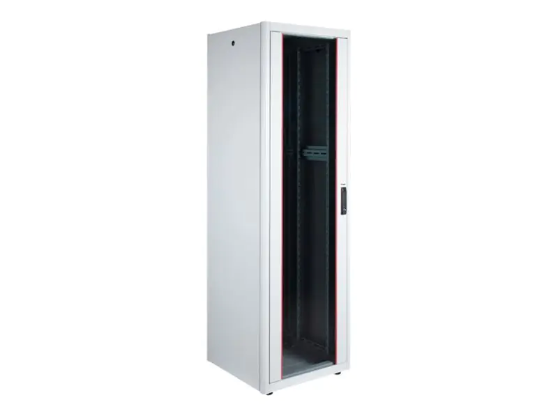 Equip Dynamic Flex Line - Schrank Netzwerkschrank - 600x600 mm, mit Glastür, abnehmbare und abschließbare Paneele, montiert - freistehend - Hellgrau, RAL 7035 - 42HE - 48.3 cm (19") EDF-42-6060-G-BIAA