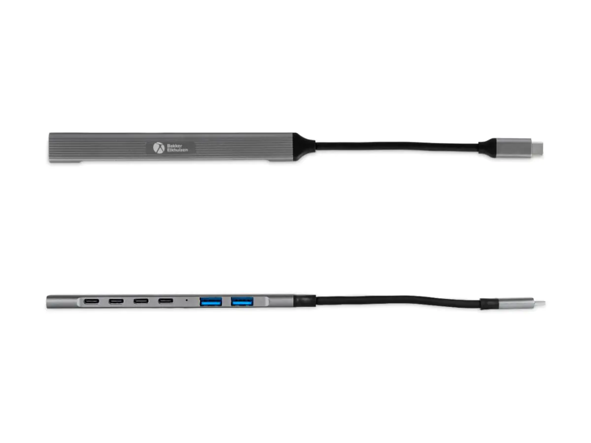 Bakker Elkhuizen - Hub - 7-in-1 - 4 x USB-C + 2 x USB-A 2.0 + 1 x USB-A 3.0 - Desktop
