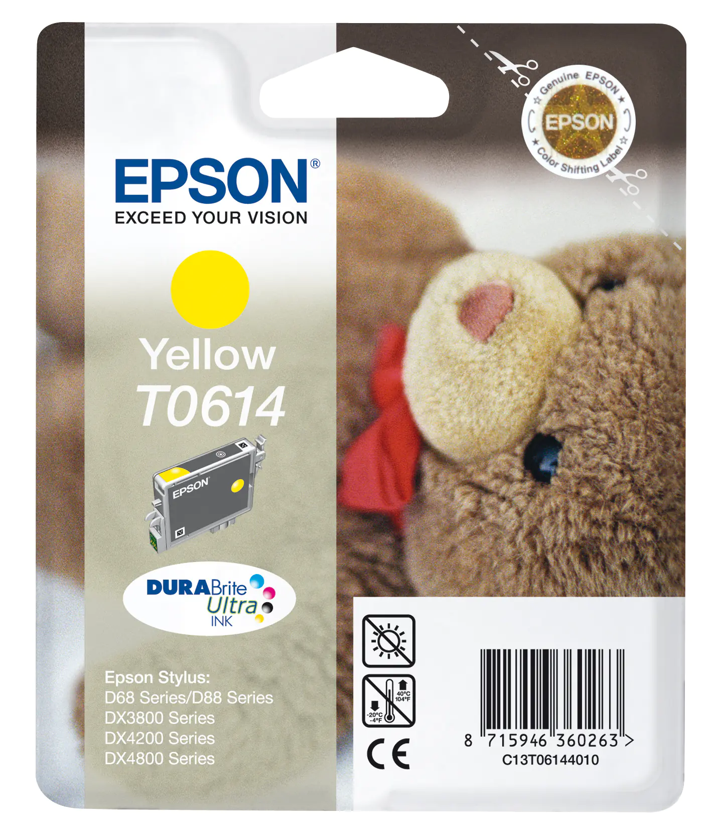 Epson T0614 - 8 ml - Gelb - Original - Blisterverpackung - Tintenpatrone - für Stylus D68, D88, DX3800, DX3850, DX4200, DX4250, DX4800, DX4850